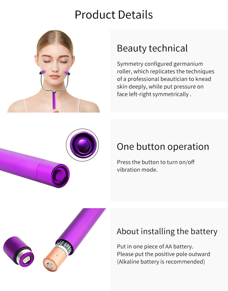 KAKUSAN Germanium beauty stick, V-face beauty device, rolling beauty instrument, symmetric lifting massager